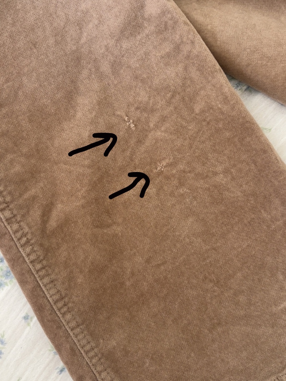 Kimchi Blue Brown Corduroy Flare Pants with Floral Embroidery - Picture 8 of 8